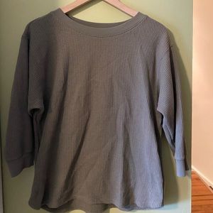 Waffle knit 3/4 sleeves